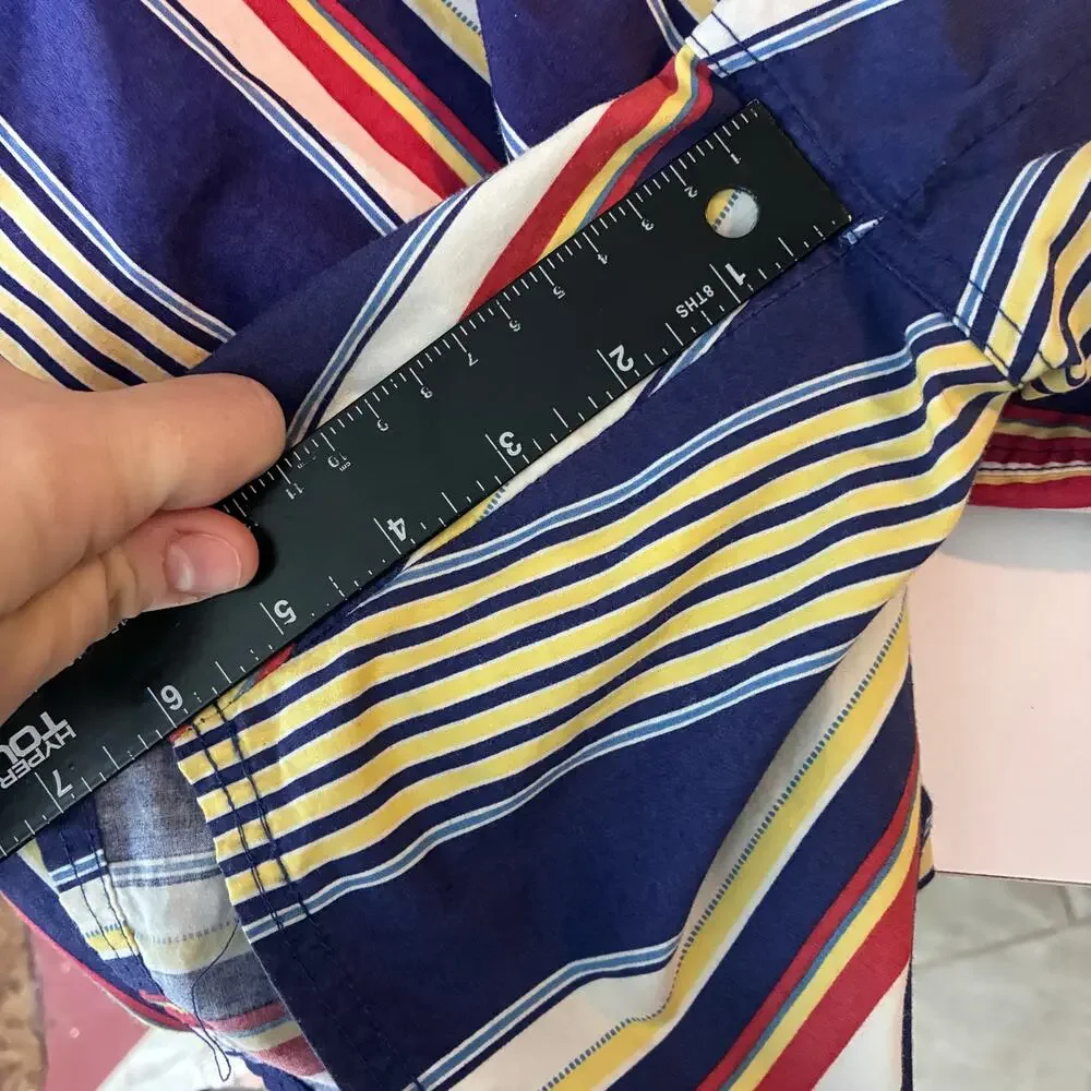 Vintage Eddie Bauer Mesh Lined Swim Trunks Shorts Men's Medium Striped Preppy